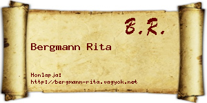 Bergmann Rita névjegykártya