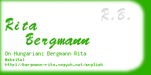 rita bergmann business card